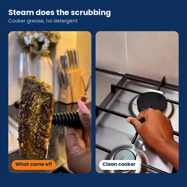 Steam cleaner cloth covered in grease from a cooker top